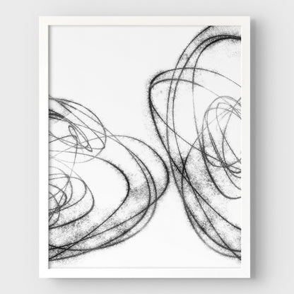 Black and White Curves Minimalist Geometric Abstract Line Drawing Print