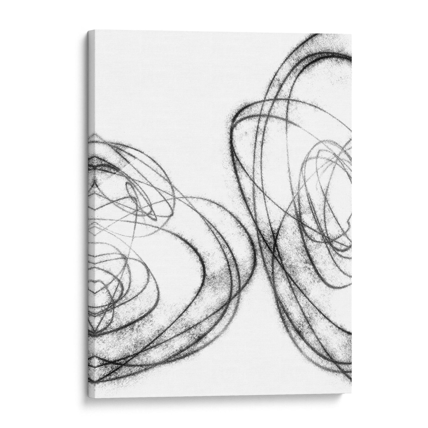 Black and White Curves Minimalist Geometric Abstract Line Drawing Print