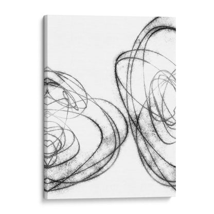 Black and White Curves Minimalist Geometric Abstract Line Drawing Print