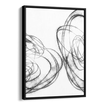 Black and White Curves Minimalist Geometric Abstract Line Drawing Print