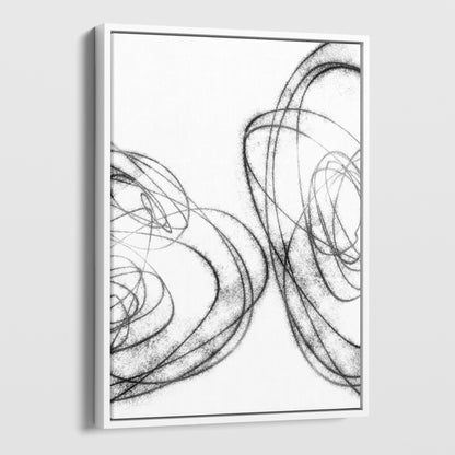 Black and White Curves Minimalist Geometric Abstract Line Drawing Print