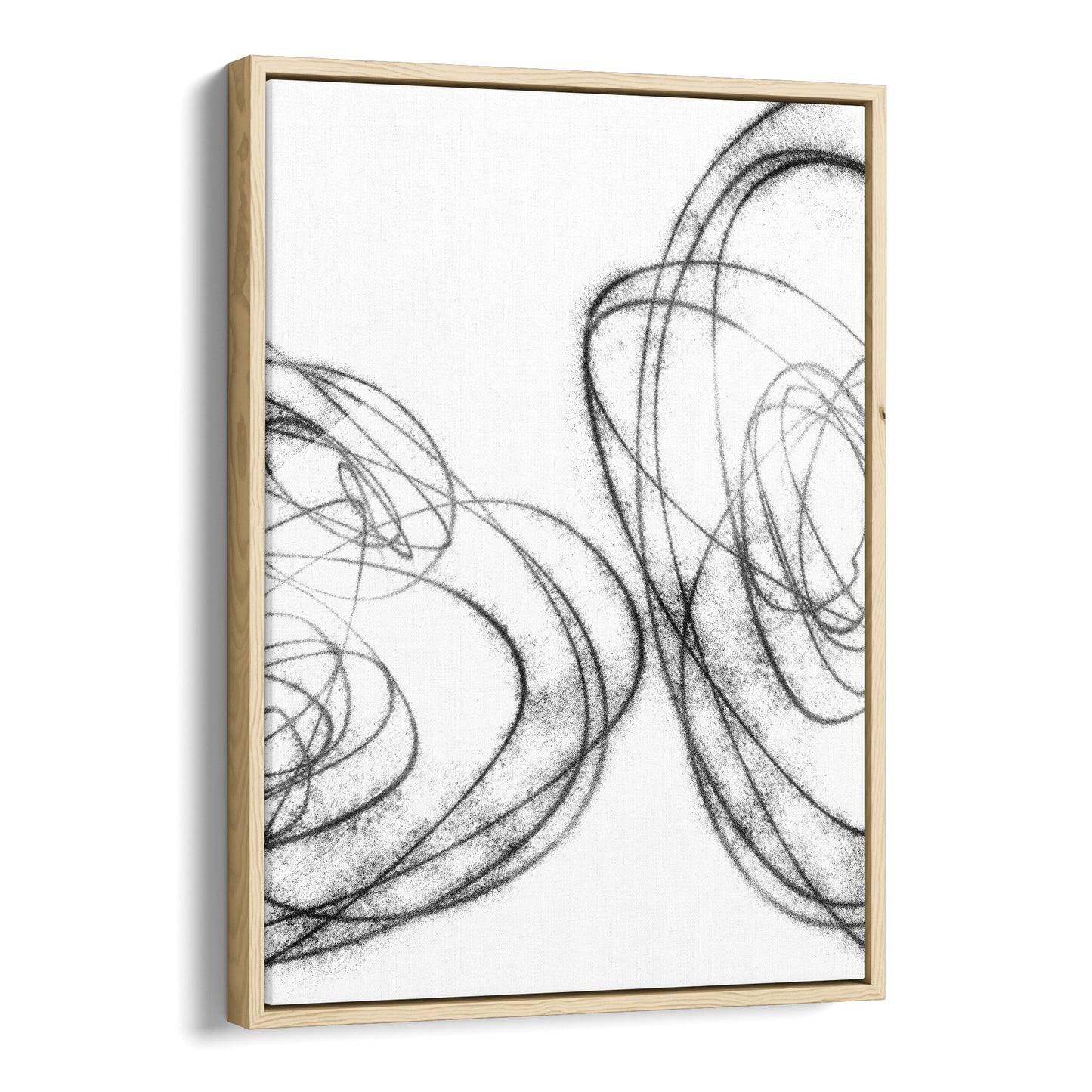 Black and White Curves Minimalist Geometric Abstract Line Drawing Print