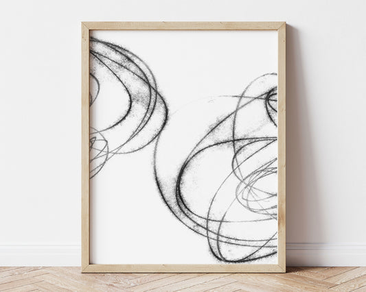 Black and White Scribble III Print