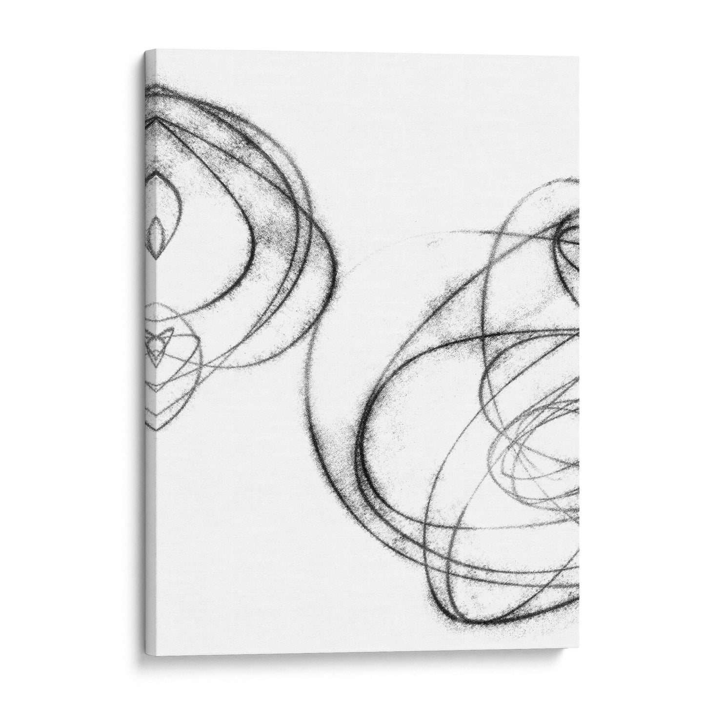 Black and White Abstract Curves Geometric Line Drawing Print