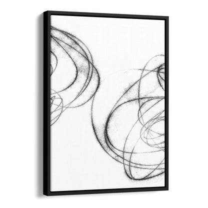 Black and White Abstract Curves Geometric Line Drawing Print