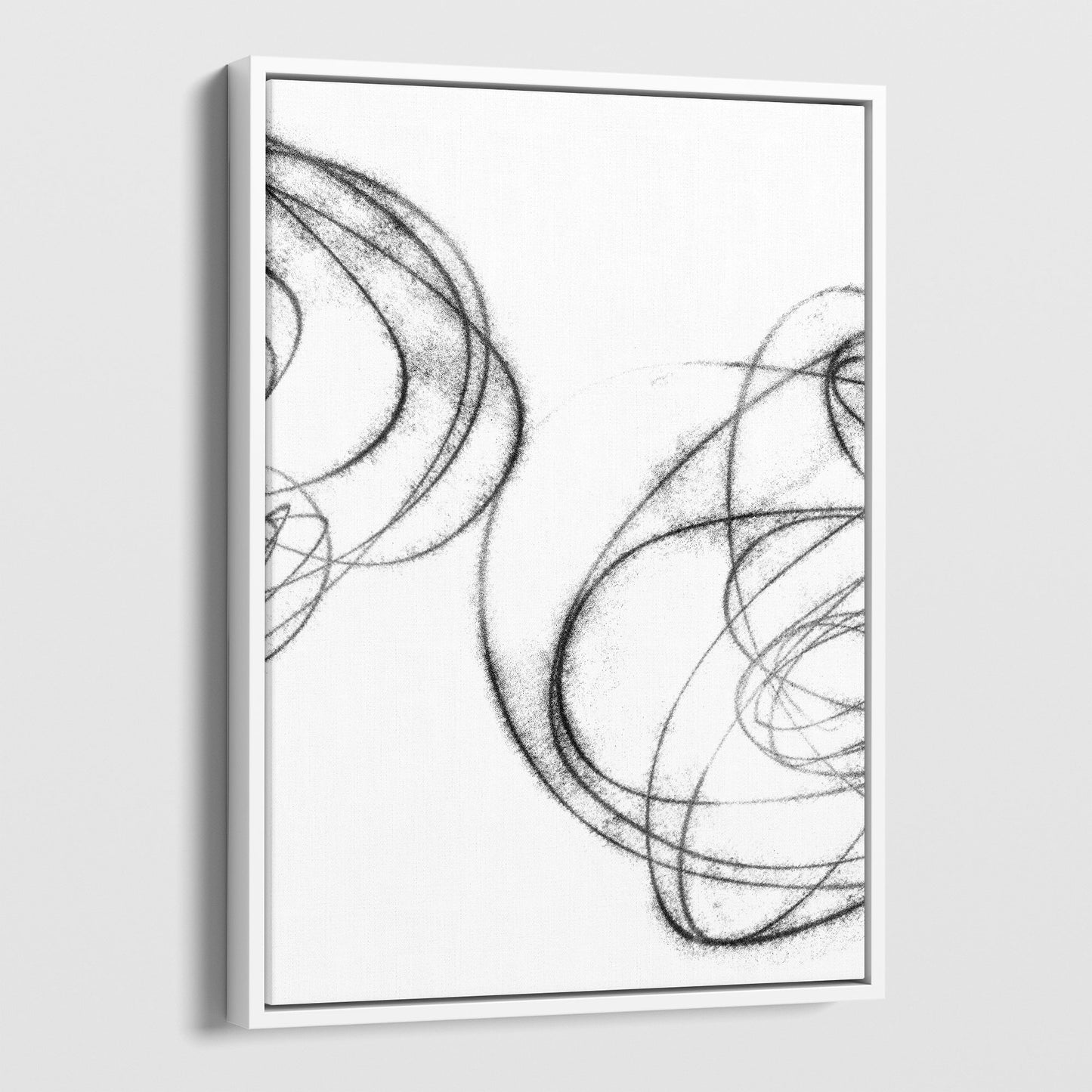 Black and White Abstract Curves Geometric Line Drawing Print