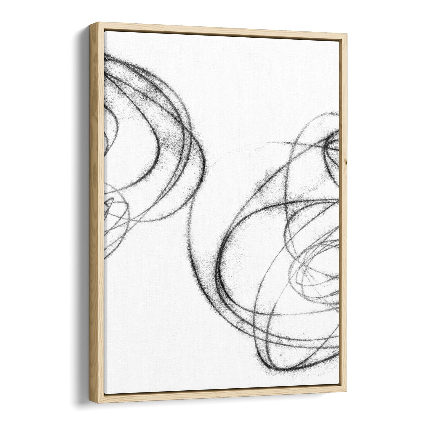 Black and White Abstract Curves Geometric Line Drawing Print