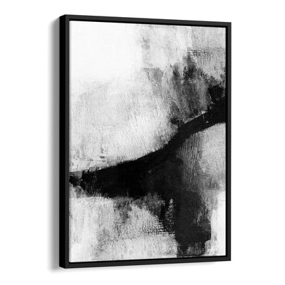 Delve Two - Black and White Modern Abstract Painting Print