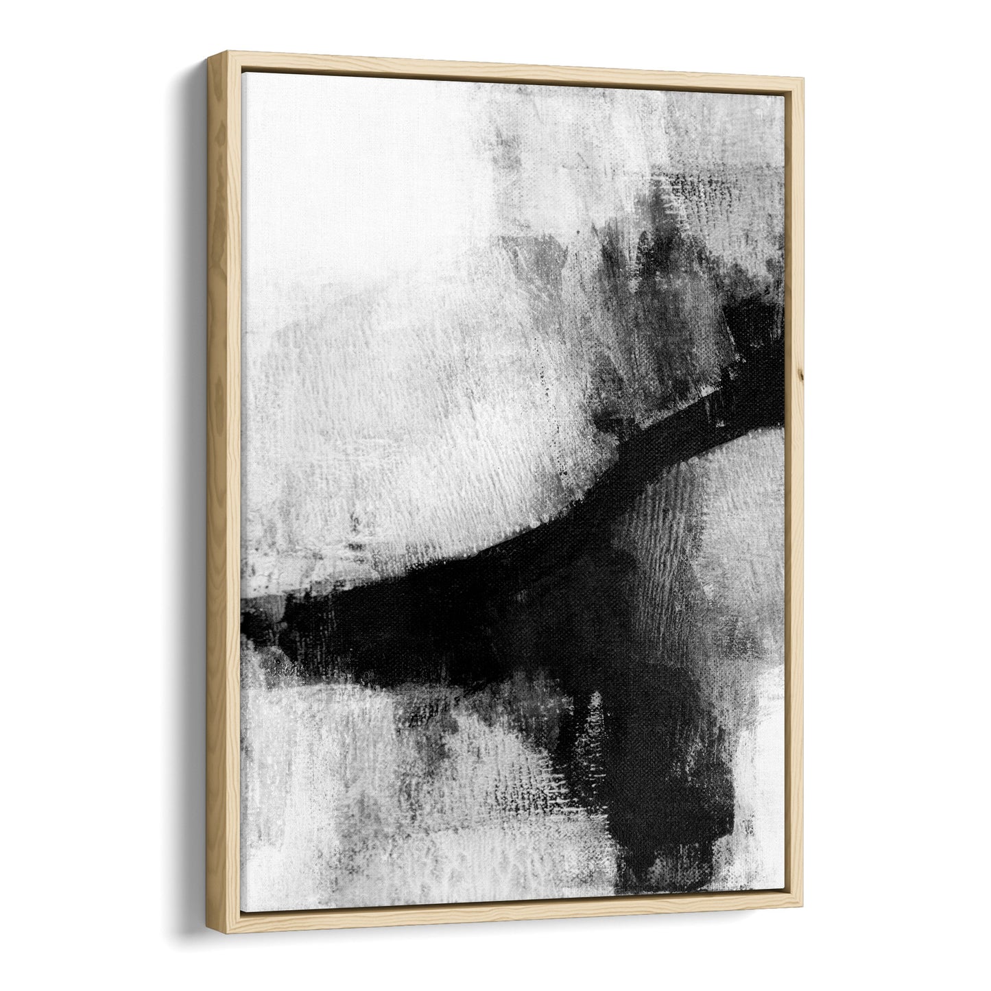 Delve Two - Black and White Modern Abstract Painting Print