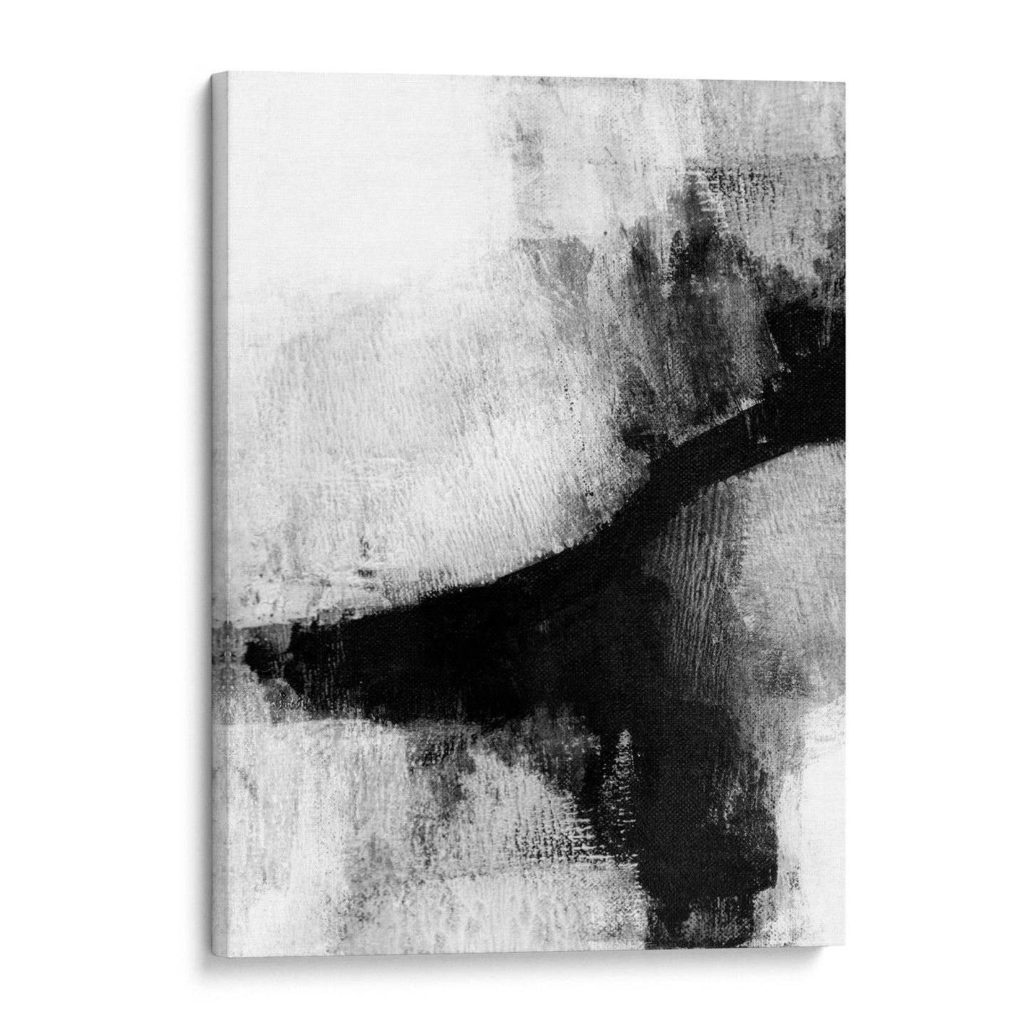 Delve Two - Black and White Modern Abstract Painting Print