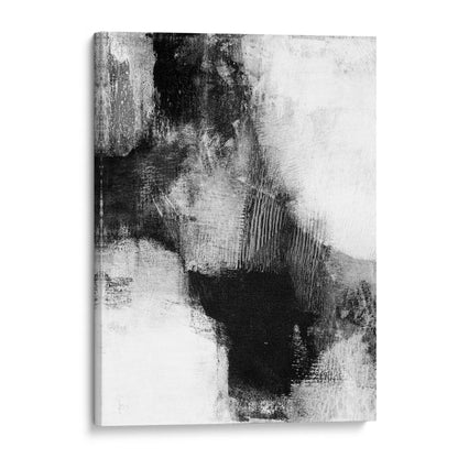 Delve Three - Black and White Modern Abstract Painting Print