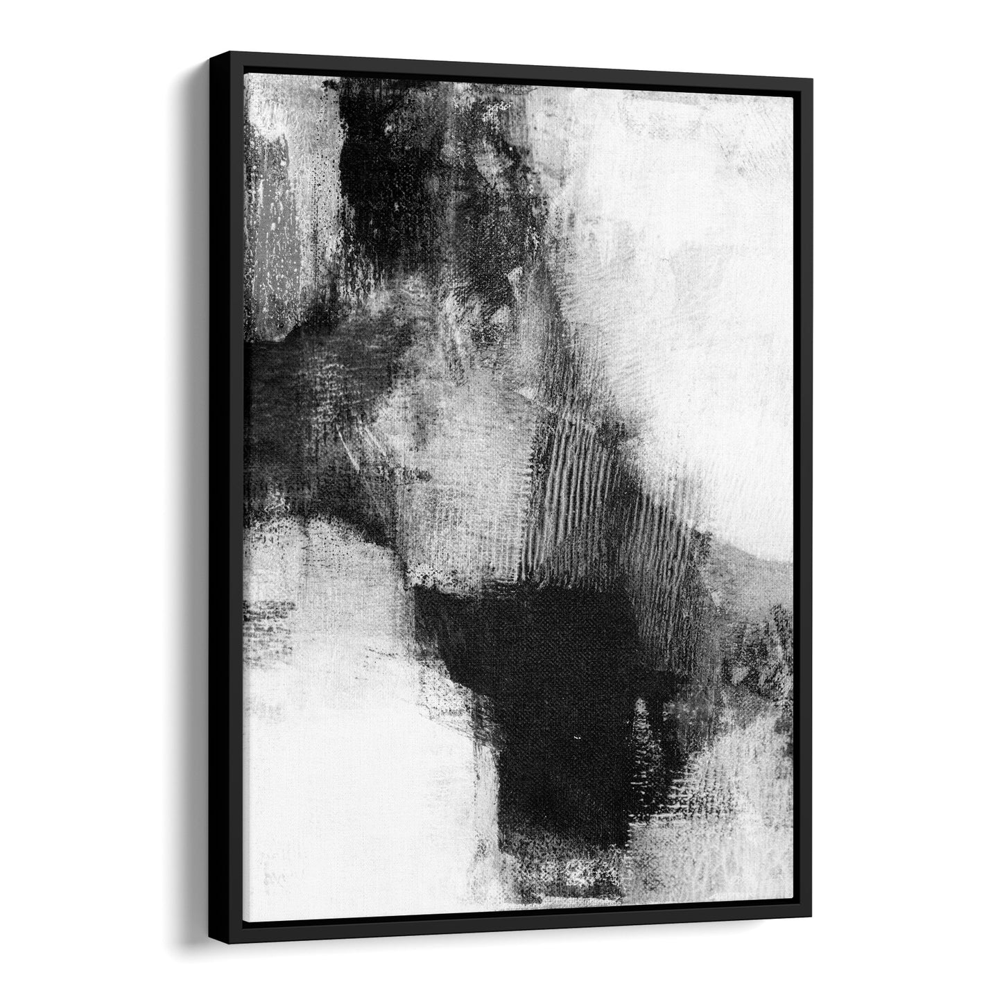 Delve Three - Black and White Modern Abstract Painting Print