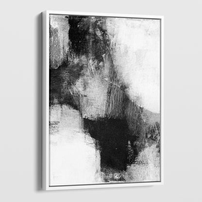 Delve Three - Black and White Modern Abstract Painting Print