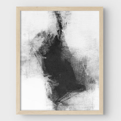 Delve Four - Black and White Modern Abstract Painting Print