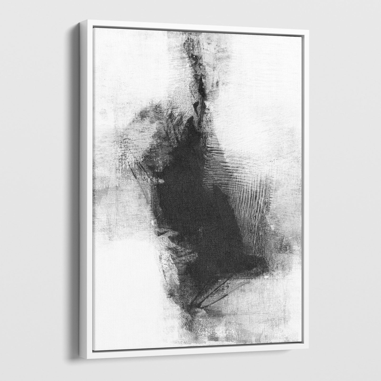 Delve Four - Black and White Modern Abstract Painting Print