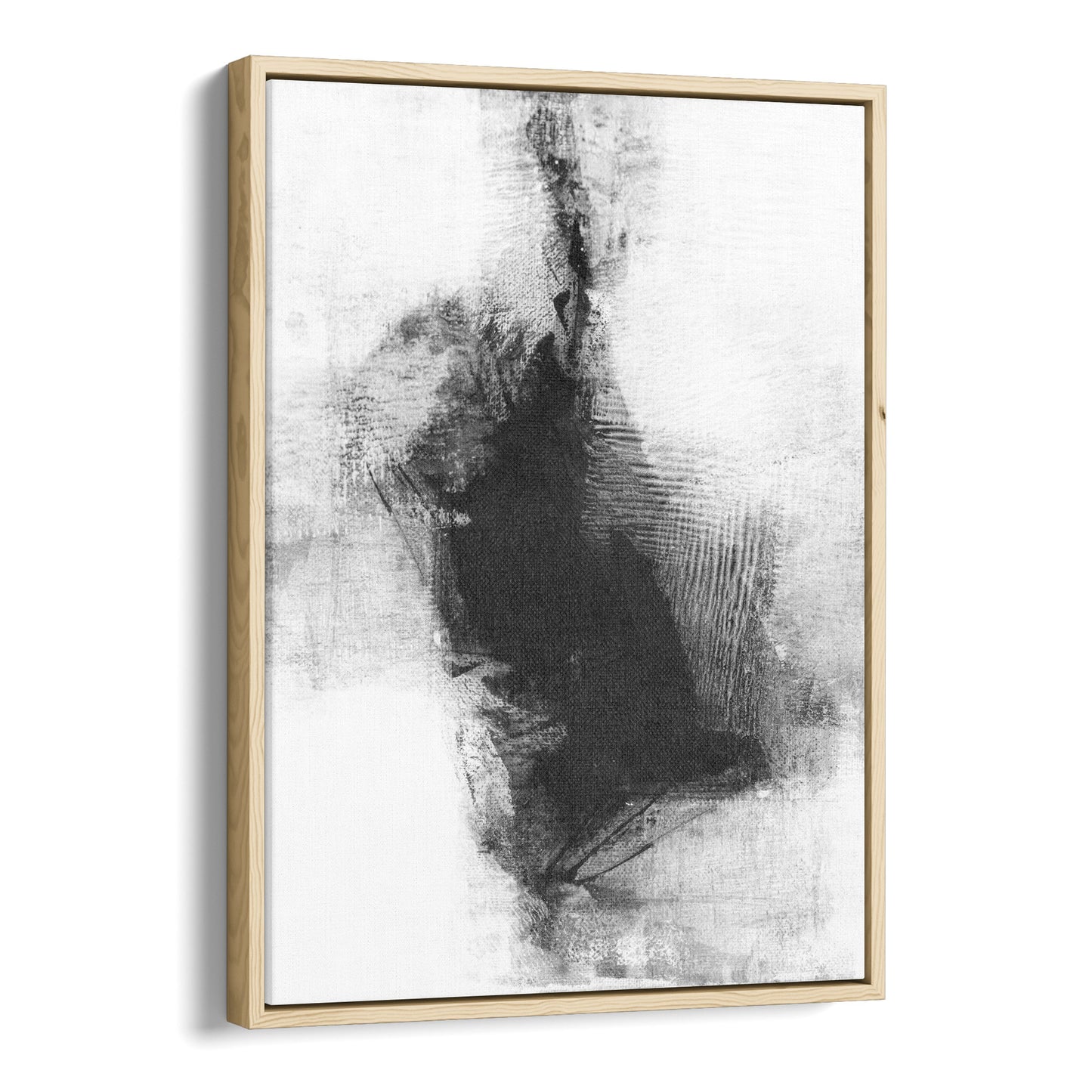 Delve Four - Black and White Modern Abstract Painting Print