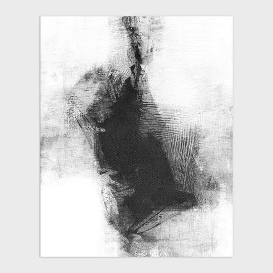 Delve Four - Black and White Modern Abstract Painting Print