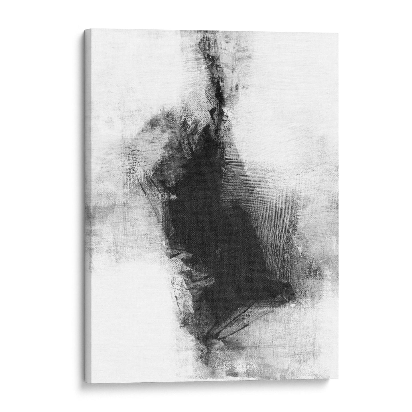 Delve Four - Black and White Modern Abstract Painting Print