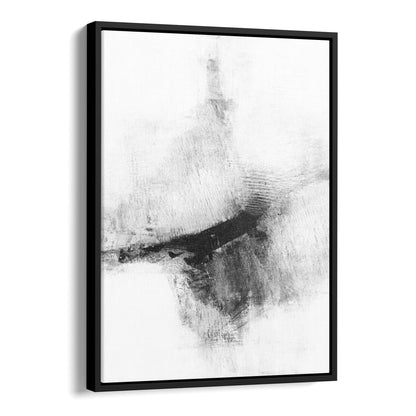 Delve Five - Black and White Modern Abstract Painting Print