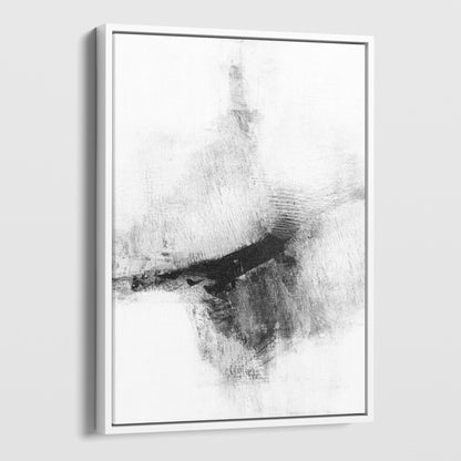 Delve Five - Black and White Modern Abstract Painting Print