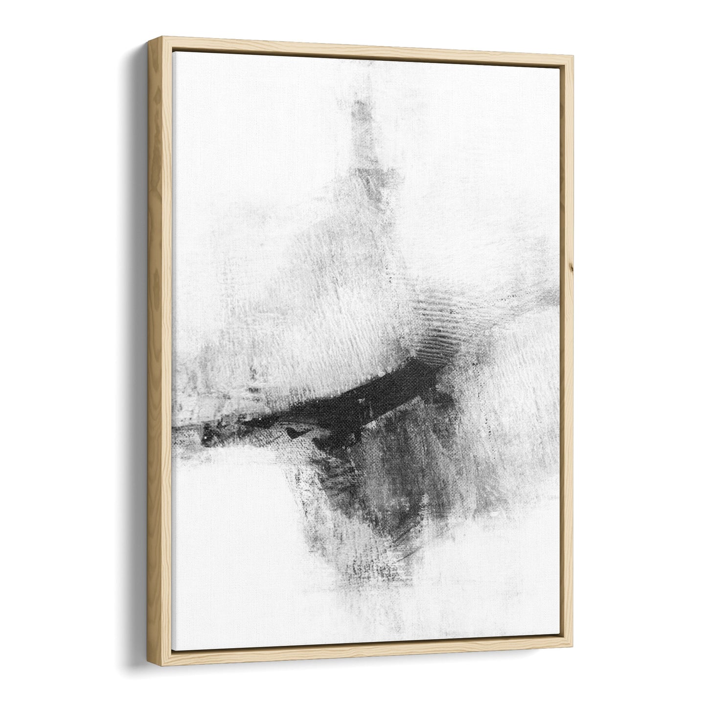 Delve Five - Black and White Modern Abstract Painting Print