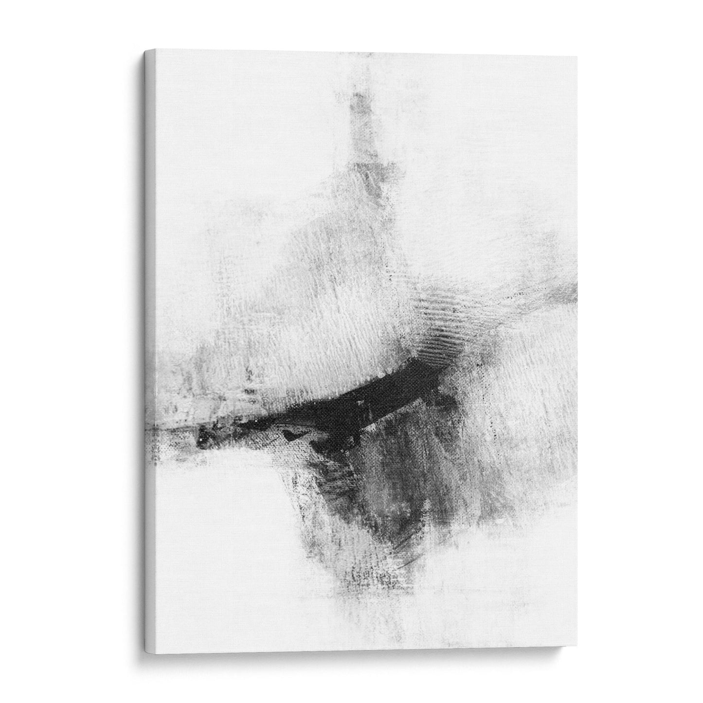 Delve Five - Black and White Modern Abstract Painting Print