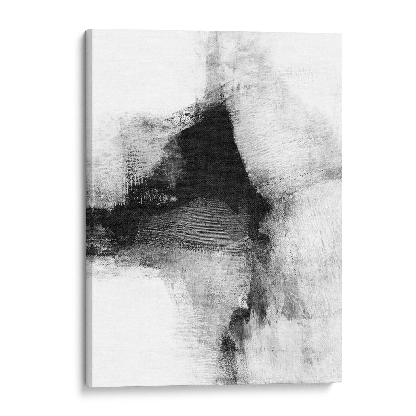 Delve Six - Black and White Modern Abstract Painting Print