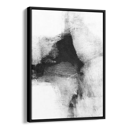 Delve Six - Black and White Modern Abstract Painting Print