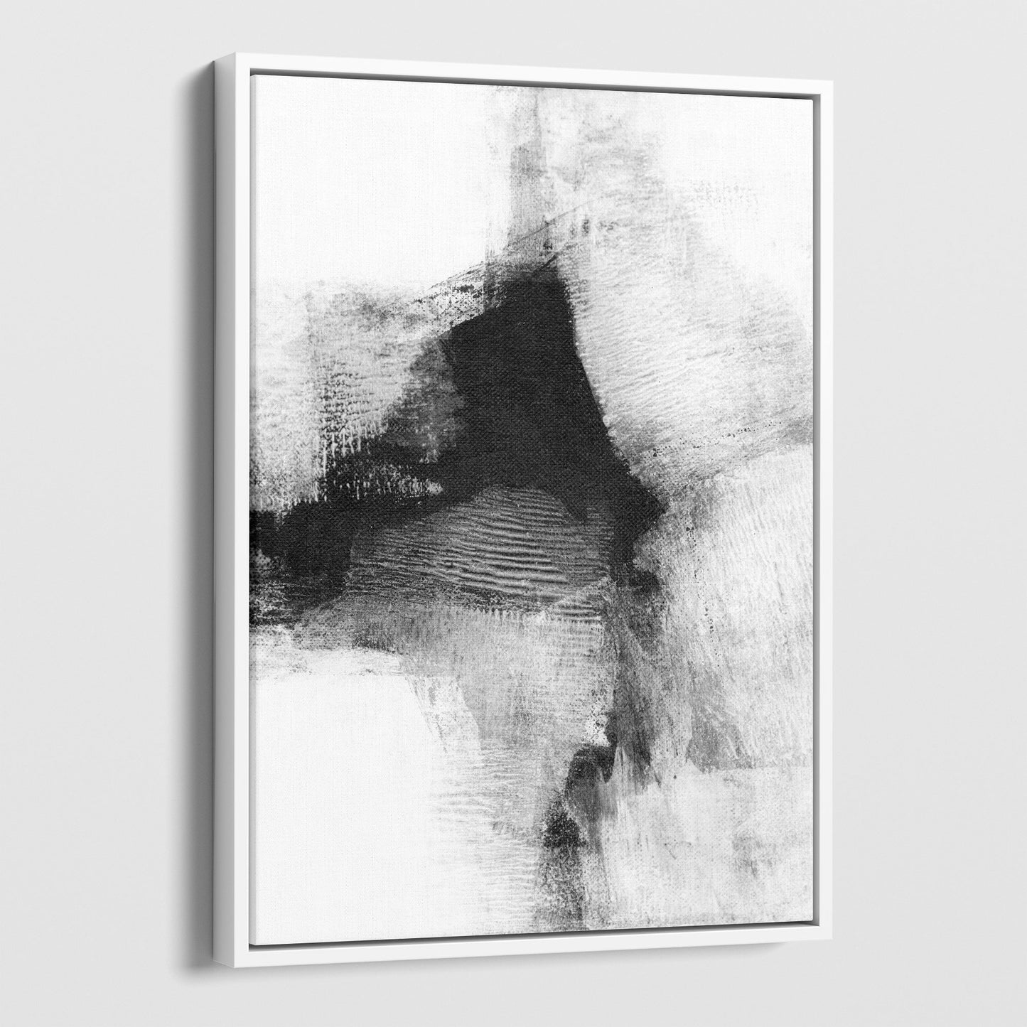 Delve Six - Black and White Modern Abstract Painting Print