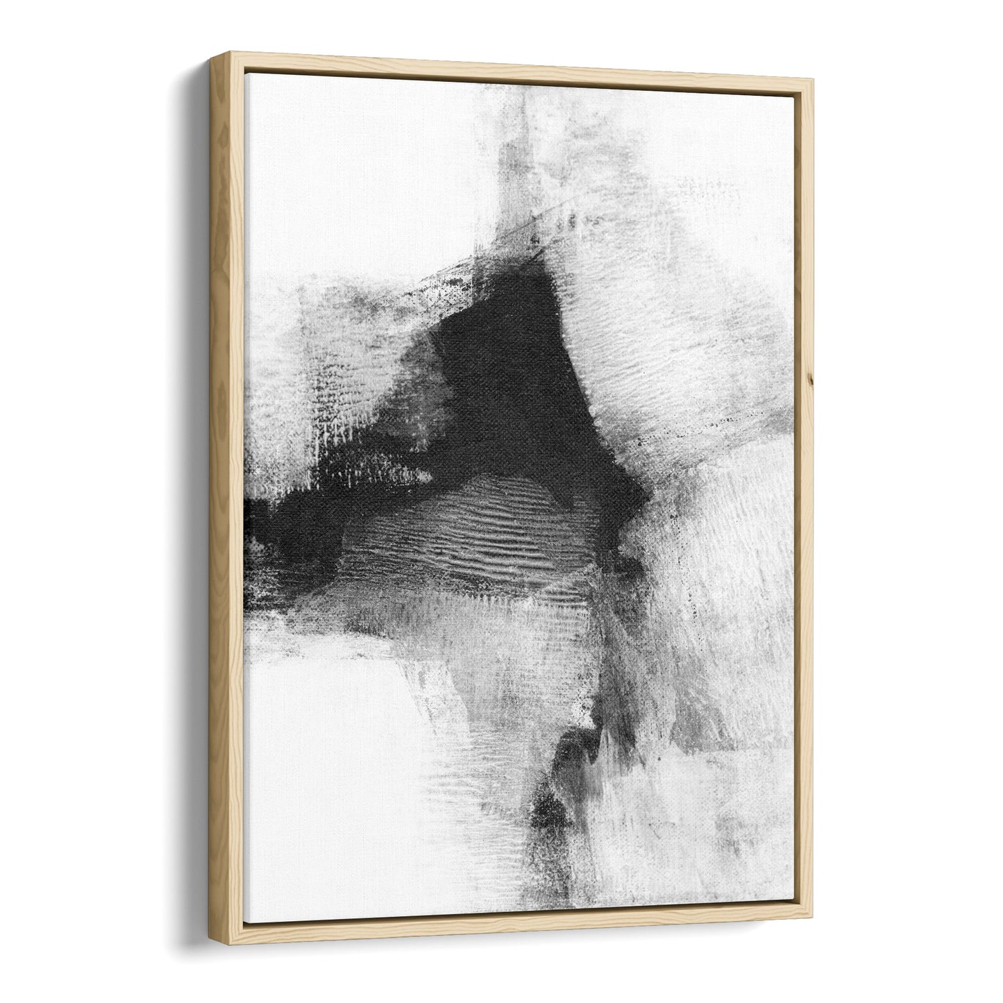 Delve Six - Black and White Modern Abstract Painting Print