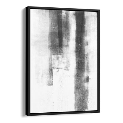 Abstract Black and White Distressed Industrial Monotype Reproduction Print