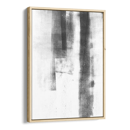 Abstract Black and White Distressed Industrial Monotype Reproduction Print