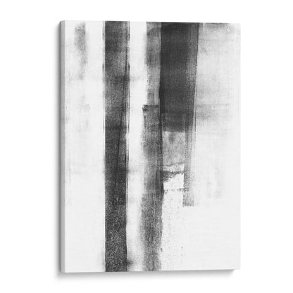 Black and White Distressed Industrial Abstract Monotype Reproduction Print