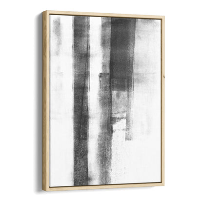 Black and White Distressed Industrial Abstract Monotype Reproduction Print