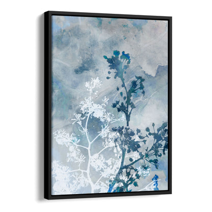 Blue and Grey Watercolor Flower Painting Botanical Print