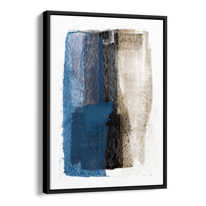 Blue on Black Minimalist Abstract Painting Print