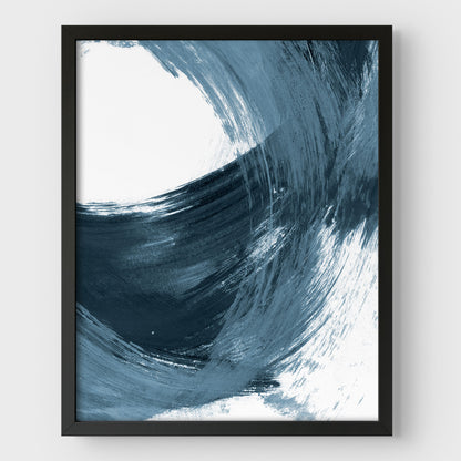 Blue Curved Brushstrokes II Print