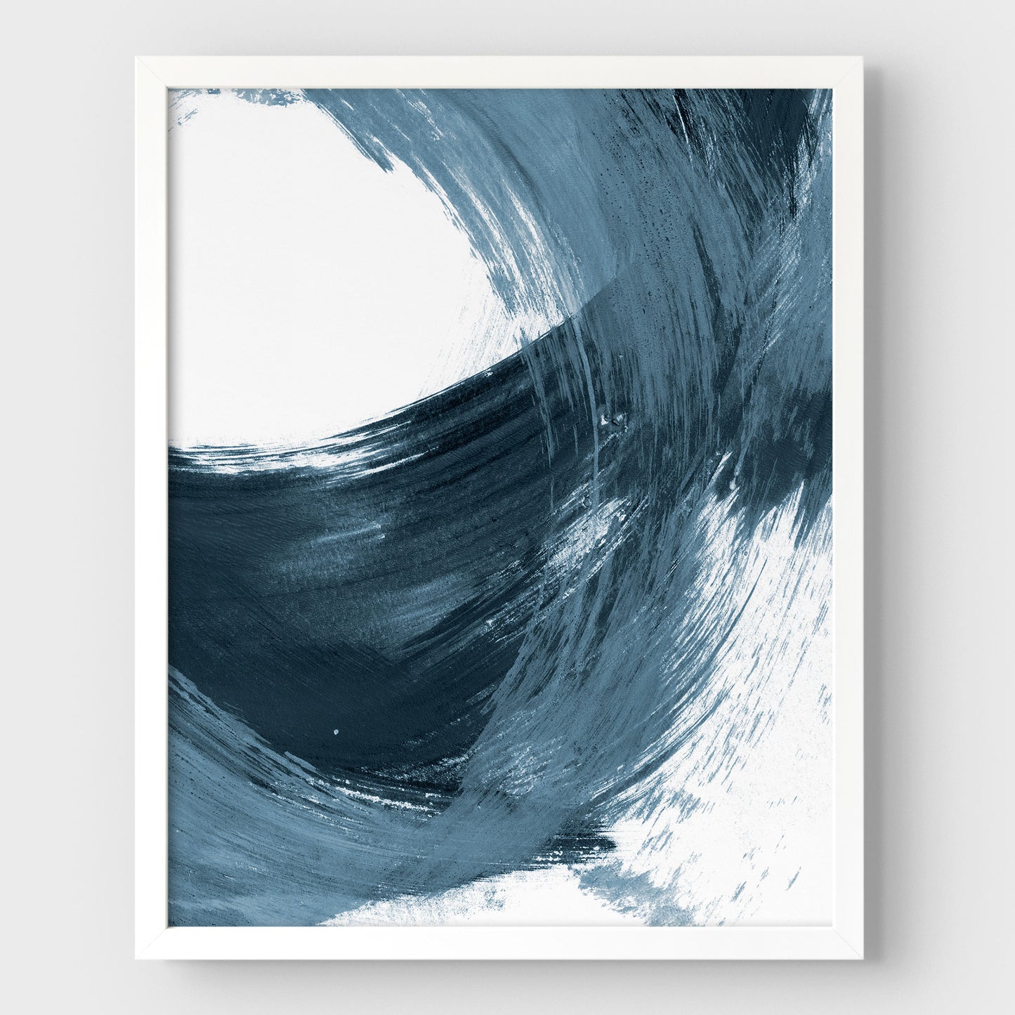 Blue Curved Brushstrokes II Print