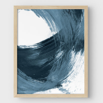 Blue Curved Brushstrokes II Print