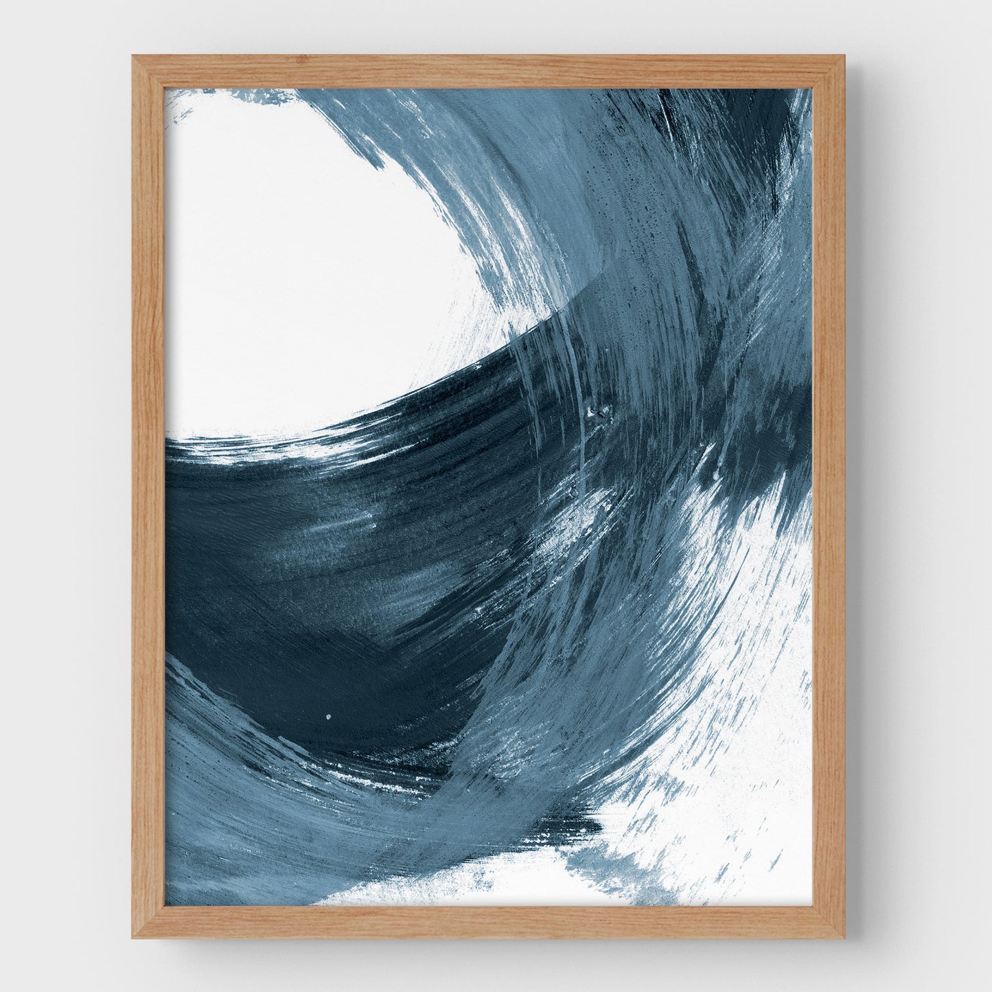 Blue Curved Brushstrokes II Print