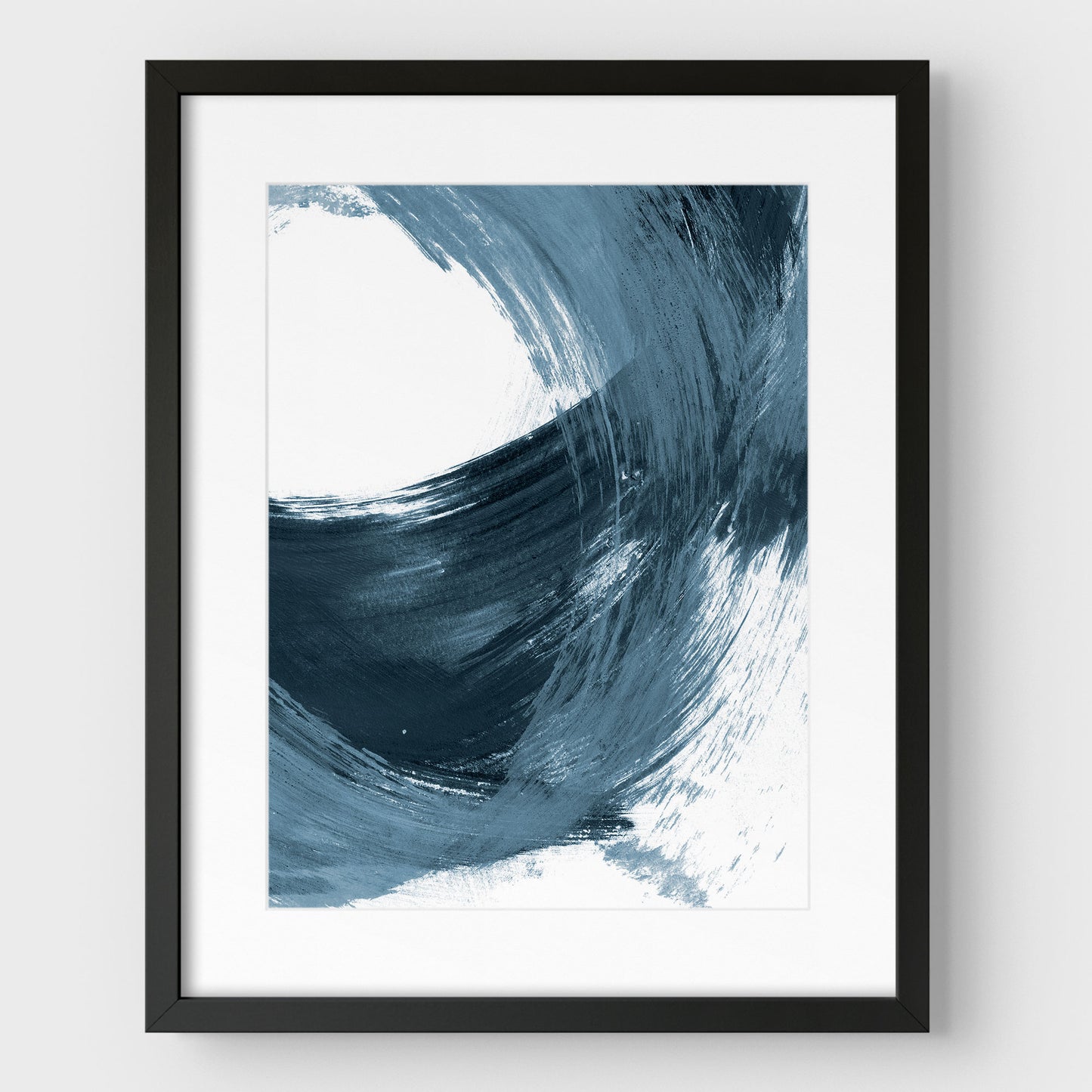 Blue Curved Brushstrokes II Print