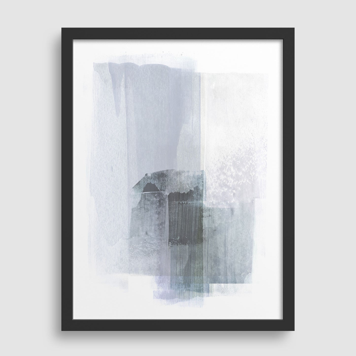 Blue Grey Modern Minimalist Abstract Painting Print