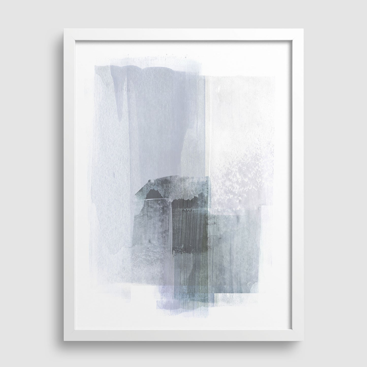 Blue Grey Modern Minimalist Abstract Painting Print