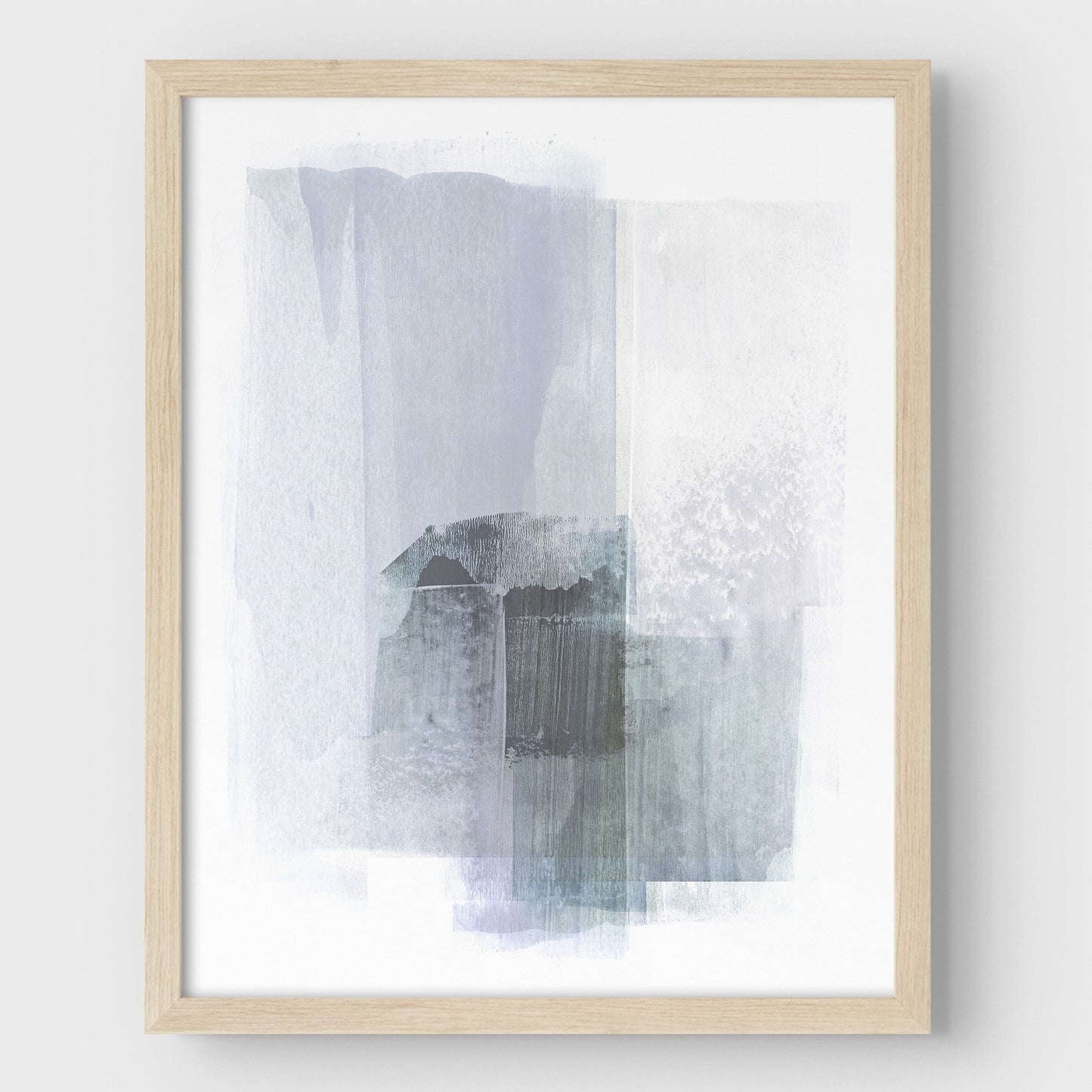 Blue Grey Modern Minimalist Abstract Painting Print