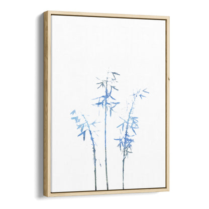 Blue Bamboo Minimalist Botanical Illustration Print