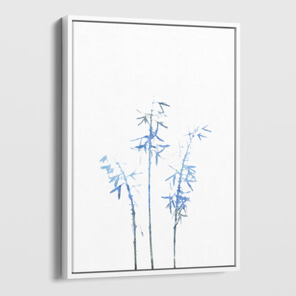 Blue Bamboo Minimalist Botanical Illustration Print