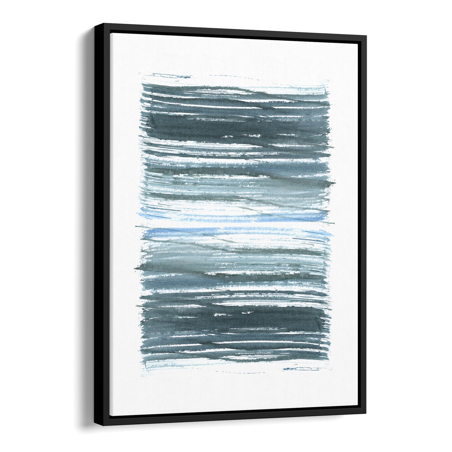 Blue Stripes Minimalist Abstract Watercolor Painting Print