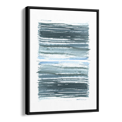 Blue Stripes Minimalist Abstract Watercolor Painting Print