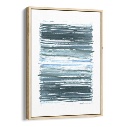 Blue Stripes Minimalist Abstract Watercolor Painting Print