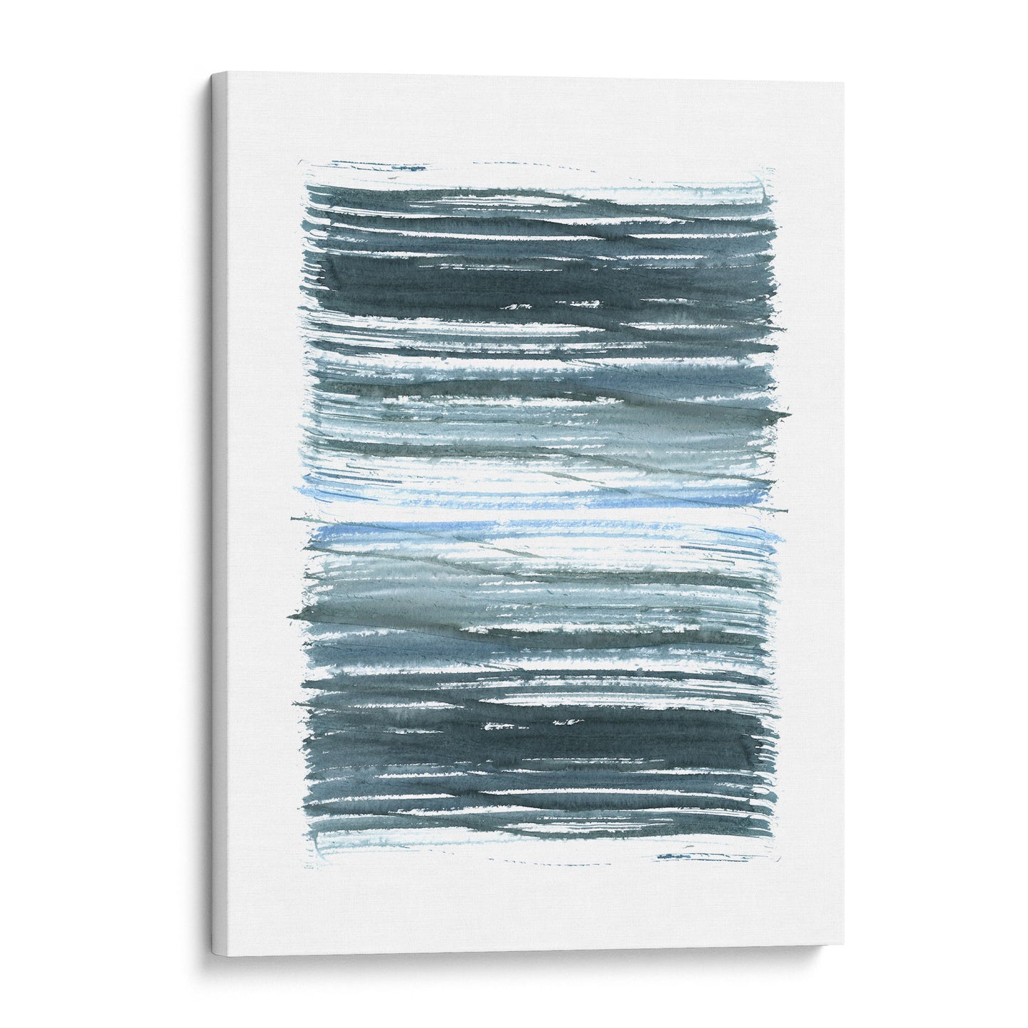 Blue Stripes Minimalist Abstract Watercolor Painting Print